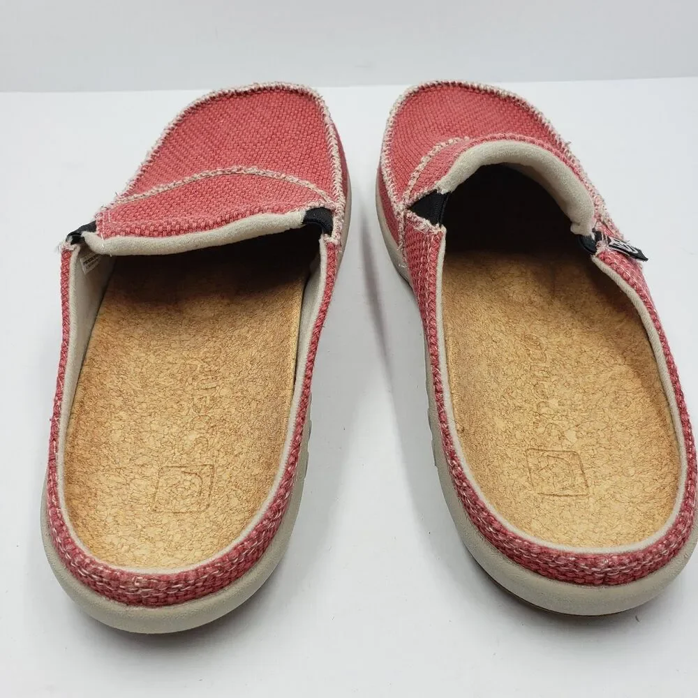 Spenco Siesta Womens Size 8 Pink Canvas Orthotic Slide Mule Slip On Shoes
